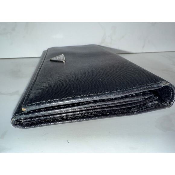 Prada Saffiano Continental Flap Wallet in Black - Picture 12 of 12